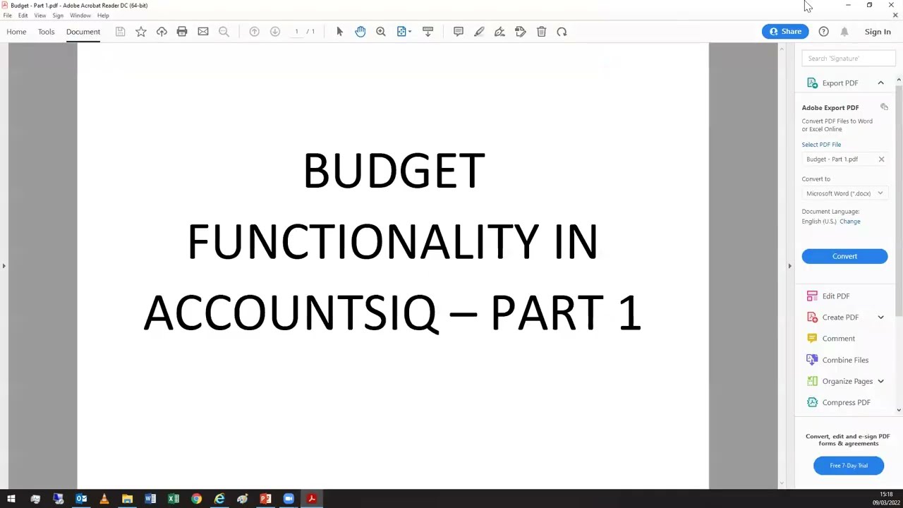 Budgets in AIQ   Part 1   Downloading the Budget Template