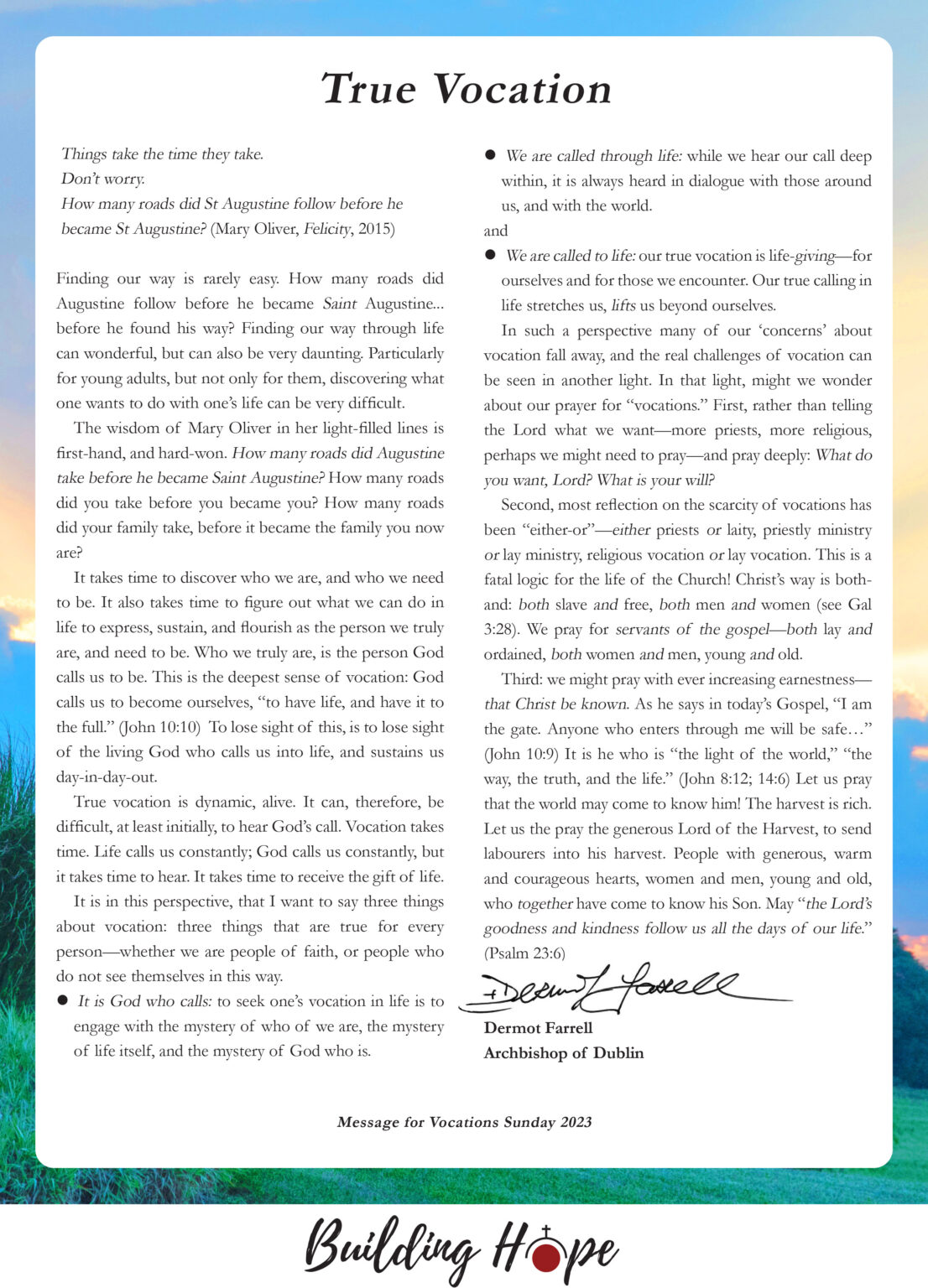 True Vocation – Archbishop Farrell