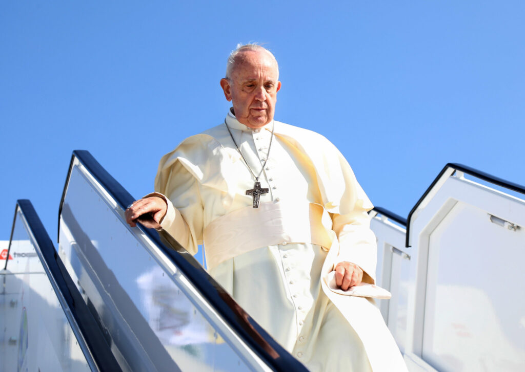 Pope Francis on his arrival in Dublin five years ago. (Photo: Irish Catholic Bishops)