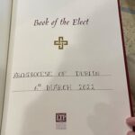 Graphic of the Book of Elect with "Book of Elect" written across the top in italics and a golden cross underneath. It is dated 6th of March 2022 with Archdiocese of Dublin written on top.