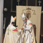 Graphic of Archbishop Dermot Farrell moving up from Bishop to Archbishop.