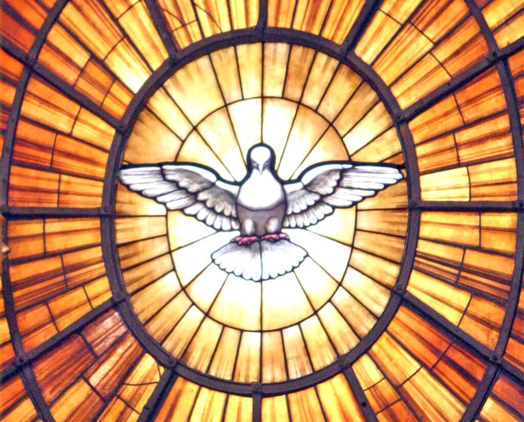 Week of Prayer. Graphic depicts a white dove in the centre with white light coming from it and golden rays spreading to the edge of the photo.