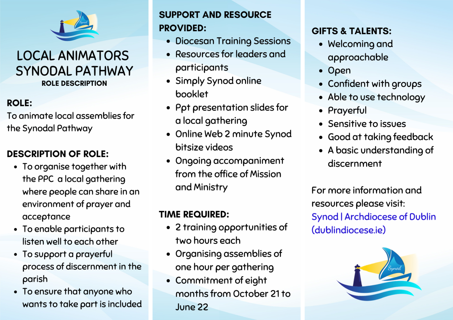 Synodal Pathway: Local Animators – Role Description