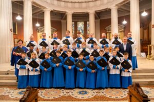 Members of the Palestrina Choir and St Mary’s Cathedral Boys’ Choir in the cathedral 